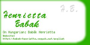 henrietta babak business card